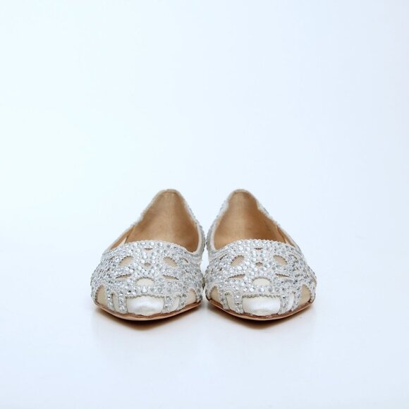 NIB Badgley Mischka Gigi Crystal Embellished Pointed Toe Flats - Picture 3 of 15
